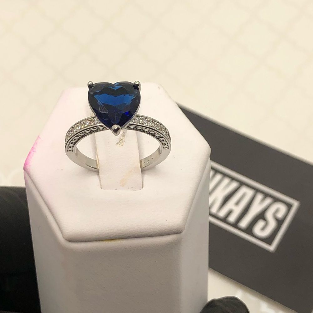 BLUE HEART BRIDAL WEDDING RING